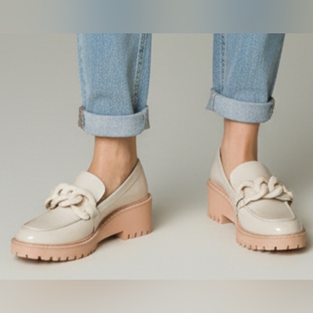 Dolce Vita Haris Platform Loafers with Chunky Chain Ivory Size 8.5 - Picture 6 of 11